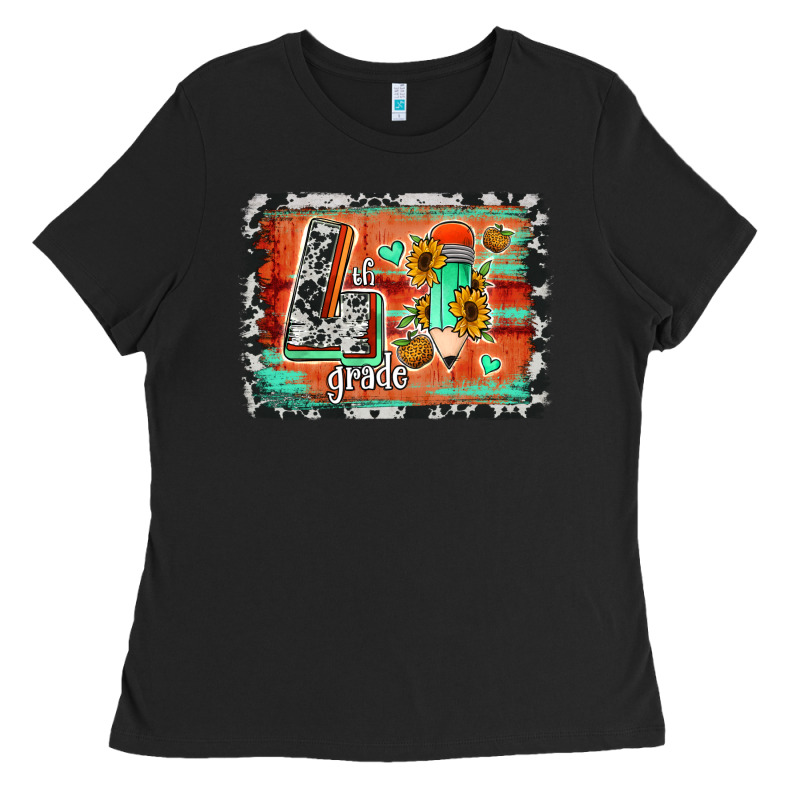 Western Back To School 4th Grade Ladies Tee by Jasminsmagicworld | Teevron