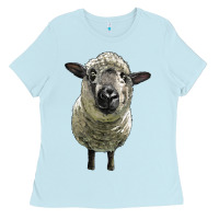 Baby Blue hampshire sheep head Ladies Tee - LillyAllenDesigns
