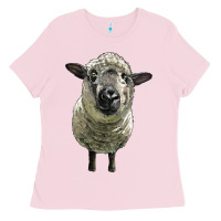 Bubblegum Pink hampshire sheep head Ladies Tee - LillyAllenDesigns
