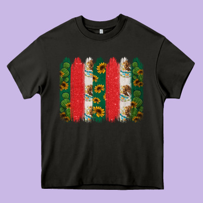 Mexican Flag Brushstroke Heavy Core Tee Designed By Jasminsmagicworld