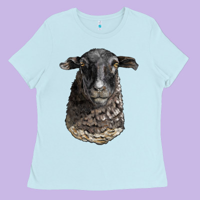 Dorper Sheep Head Ladies Tee Designed By Lillyallendesigns