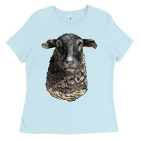 Baby Blue dorper sheep head Ladies Tee - LillyAllenDesigns