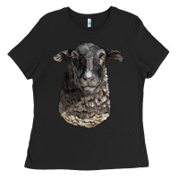 Black dorper sheep head Ladies Tee - LillyAllenDesigns