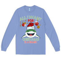 Colony Blue All I Want For Christmas Is A Shark Long Sleeve Tee - Bettercallsaul