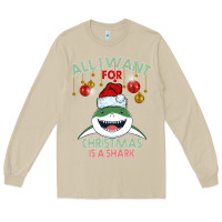 Mushroom All I Want For Christmas Is A Shark Long Sleeve Tee - Bettercallsaul