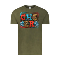 Vintage Olive Cheer Baseball stitchs Vintage Tee - LillyAllenDesigns