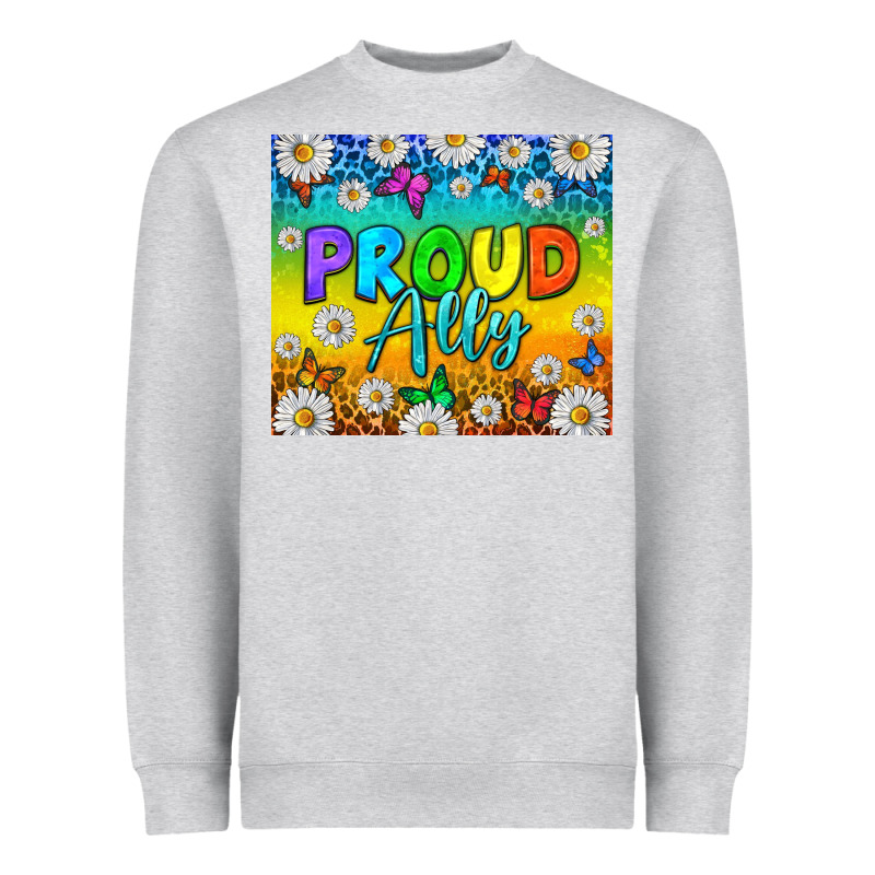Lgbtq+ Proud Ally With Daisy Heavyweight Sweatshirt by NancyCooperArtShop | Teevron