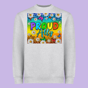 Lgbtq+ Proud Ally With Daisy Heavyweight Sweatshirt Designed By Nancycooperartshop