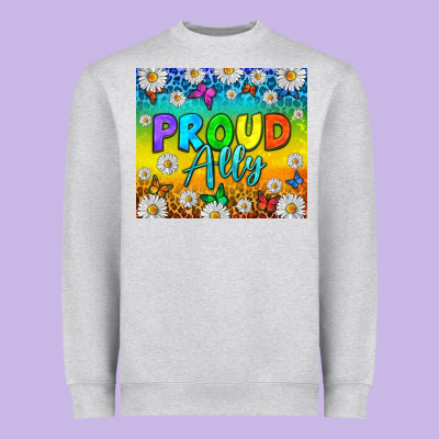 Lgbtq+ Proud Ally With Daisy Heavyweight Sweatshirt Designed By Nancycooperartshop