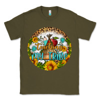 Army Green teaching my tribe round earring Classic Tee - BundleAndBundleShop