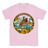 Bubblegum Pink teaching my tribe round earring Classic Tee - BundleAndBundleShop