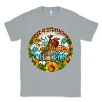 Heather Grey teaching my tribe round earring Classic Tee - BundleAndBundleShop