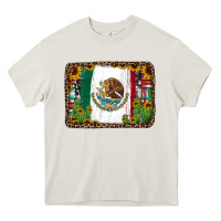 Cream mexican flag background with cactus and sunflower Heavy Core Tee - Jasminsmagicworld