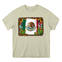 Mossy mexican flag background with cactus and sunflower Heavy Core Tee - Jasminsmagicworld