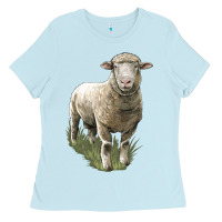 Baby Blue dorset sheep Ladies Tee - LillyAllenDesigns