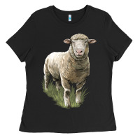 Black dorset sheep Ladies Tee - LillyAllenDesigns