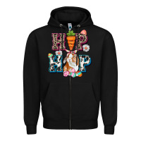 Black Western hip hop bunny Easter Day Zipper Hoodie - CowGirlArtShop