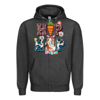 Charcoal Heather Western hip hop bunny Easter Day Zipper Hoodie - CowGirlArtShop