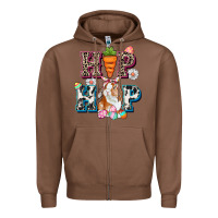Chestnut Western hip hop bunny Easter Day Zipper Hoodie - CowGirlArtShop