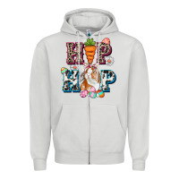 Dove Grey Western hip hop bunny Easter Day Zipper Hoodie - CowGirlArtShop