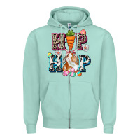 Seafoam Western hip hop bunny Easter Day Zipper Hoodie - CowGirlArtShop