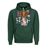 Sports Green Western hip hop bunny Easter Day Zipper Hoodie - CowGirlArtShop