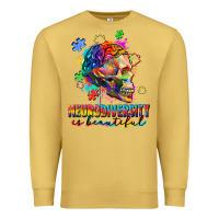 Antique Gold Neurodiversity Is Beautiful Premium Sweatshirt - FaDigitalArtStudio