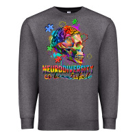 Charcoal Heather Neurodiversity Is Beautiful Premium Sweatshirt - FaDigitalArtStudio