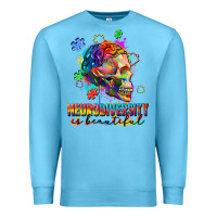 Ocean Blue Neurodiversity Is Beautiful Premium Sweatshirt - FaDigitalArtStudio