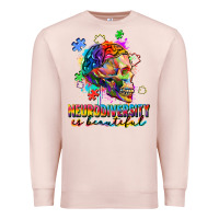 Pale Pink Neurodiversity Is Beautiful Premium Sweatshirt - FaDigitalArtStudio
