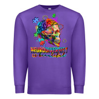 Purple Neurodiversity Is Beautiful Premium Sweatshirt - FaDigitalArtStudio