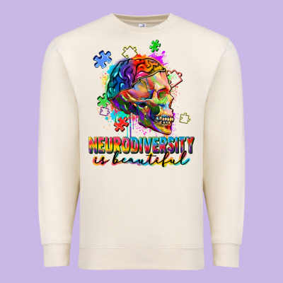 Neurodiversity Is Beautiful Premium Sweatshirt Designed By Fadigitalartstudio