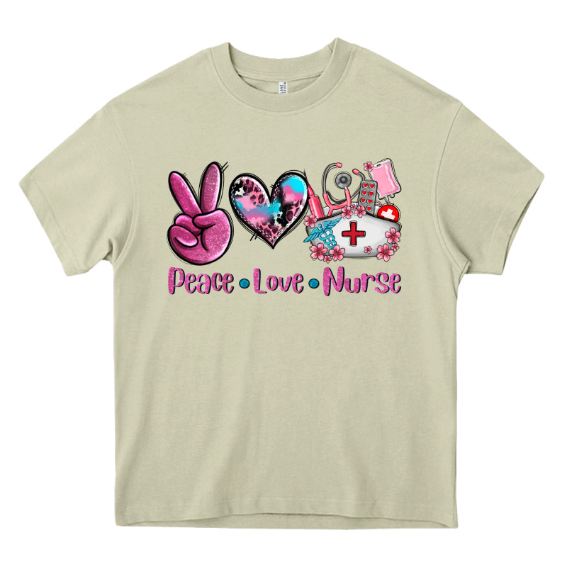 Peace Love Nurse Heavy Core Tee by AdoDesignShop | Teevron