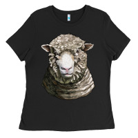 Black dorset sheep head Ladies Tee - LillyAllenDesigns