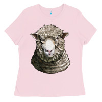Bubblegum Pink dorset sheep head Ladies Tee - LillyAllenDesigns