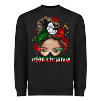 Black Mexicana messy bun Heavyweight Sweatshirt - NancyCooperArtShop