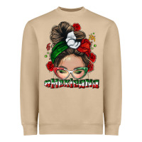 Mushroom Mexicana messy bun Heavyweight Sweatshirt - NancyCooperArtShop