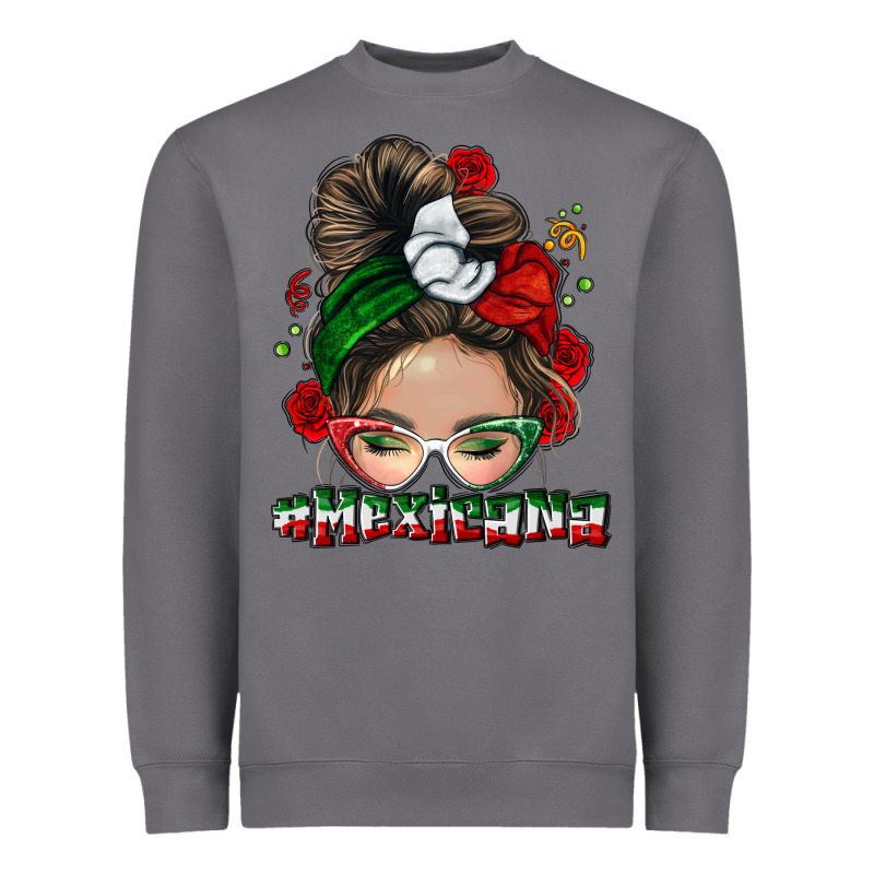 Mexicana Messy Bun Heavyweight Sweatshirt by NancyCooperArtShop | Teevron