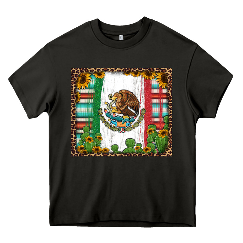 Mexican Flag Background With Cactus And Sunflower Tumbler Heavy Core Tee by Jasminsmagicworld | Teevron