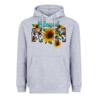 Heather Grey Blessed mom Mother's Day Heavyweight Hoodie - FaDigitalArtStudio