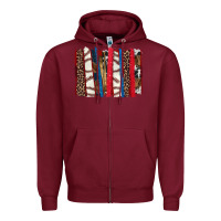 Burgundy Baseball brushstroke Zipper Hoodie - HowdyJamesFarm
