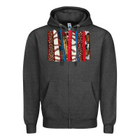 Charcoal Heather Baseball brushstroke Zipper Hoodie - HowdyJamesFarm