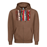 Chestnut Baseball brushstroke Zipper Hoodie - HowdyJamesFarm