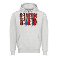 Dove Grey Baseball brushstroke Zipper Hoodie - HowdyJamesFarm