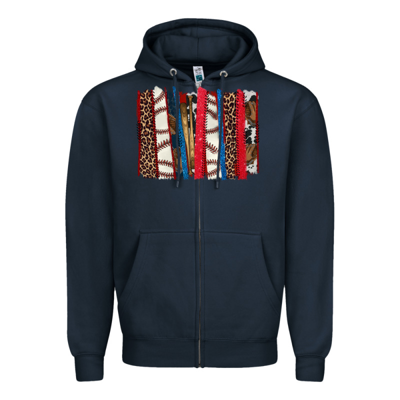 Baseball Brushstroke Zipper Hoodie by HowdyJamesFarm | Teevron