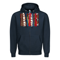 Navy Baseball brushstroke Zipper Hoodie - HowdyJamesFarm