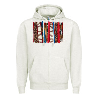 Oatmeal Heather Baseball brushstroke Zipper Hoodie - HowdyJamesFarm