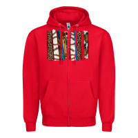 Red Baseball brushstroke Zipper Hoodie - HowdyJamesFarm