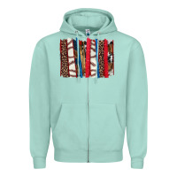 Seafoam Baseball brushstroke Zipper Hoodie - HowdyJamesFarm