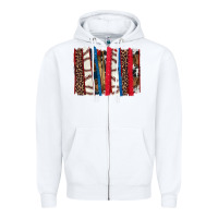 White Baseball brushstroke Zipper Hoodie - HowdyJamesFarm